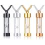 VNOX Memorial Jewellery Stainless Steel Glass Hourglass Shapes Urn Cremation Pendant Necklace,Gold Plated