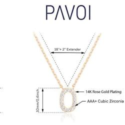 PAVOI 14K Yellow Gold Plated Cubic Zirconia Initial Necklace | Letter Necklaces for Women