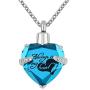 ShinyJewelry Always in My Heart Urn Necklace for Ashes Memorial Keepsake Cremation Pendant