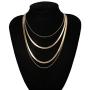 Dainty Gold Silver Layered Thick Snake Chain Link Choker Necklace Set Chic Style Tiered Herringbone Thin Collar Necklaces for Women Girls Chunky Hip Hop Fashion Party Jewelry Gift