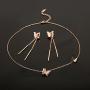 EVEVIC Stainless Steel Butterfly Necklace Earrings Set for Women 14K Gold Plated Hypoallergenic Jewelry Sets