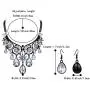 BriLove Womens Tribal Ethnic Crystal Chunky Statement Necklace Dangle Earrings Set