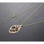 ZITULRY Leopard Print Jewelry Long Pendant Necklace for Women Girls Cheetah Print Leather Larait Necklace