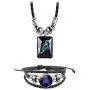 NC Necklaces for Women Men, 12 Constellations Best Friend Necklace Bracelets Sets Teen Girls Alloy Pendant Leather Braided Rope Jewelry