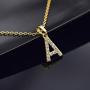 Cubic Zirconia Initial Necklace, 14K Gold Plated Dainty Personalized Name Shinning Letter Choker Necklace Gift for Women Stainless Steel Necklace Pendant Jewelry
