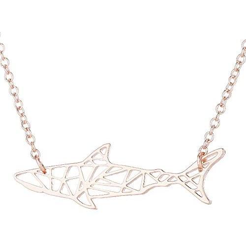 La Espoir Orugami Paper Shark Necklace Sea Animal Fish Pendant Necklace