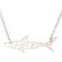 La Espoir Orugami Paper Shark Necklace Sea Animal Fish Pendant Necklace