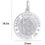 Jewelry by Debbie 925 Sterling Silver Saint Christopher Charm Pendant Patron Saint of Travelers, Made in Italy