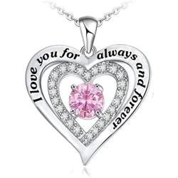 Samity Heart Necklace for Women I Love You for Always and Forever Necklace Jewelry for Girls Wife Daughter