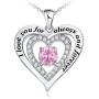 Samity Heart Necklace for Women I Love You for Always and Forever Necklace Jewelry for Girls Wife Daughter