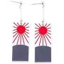 JinYu Demon Slayer Earrings Kamado Tanjirous Earrings Japanese Anime Demon Slayer Cosplay Prop Cartoon Alloy Cosplay Accessory Prop