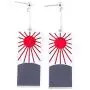 JinYu Demon Slayer Earrings Kamado Tanjirous Earrings Japanese Anime Demon Slayer Cosplay Prop Cartoon Alloy Cosplay Accessory Prop