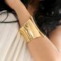 Gold Plating Polished-finish Chunky Bangle Cuff Bracelet for Women Girls Gold Statement Bangle Fashion Bracelet Jewelry