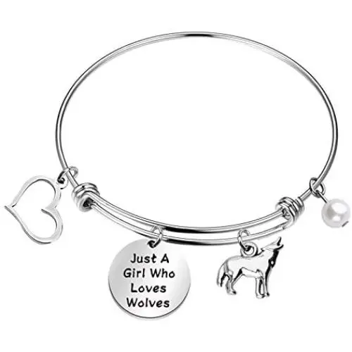 FAADBUK Funny Wolf Bracelet Animal Lover Gift Just A Girl Who Loves Wolves Jewelry Bracelet Wolf Lover Gift Wolf Jewelry FAADBUK Funny Wolf Bracelet Animal Lover Gift Just A Girl Who Loves Wolves Jewelry Bracelet Wolf Lover Gift Wolf Jewelry
