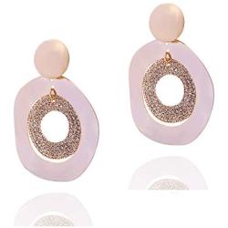 Grasiue: Rose Gold Round Europe Crystal Drop Earring, Christmas party, feast, dating, daily.