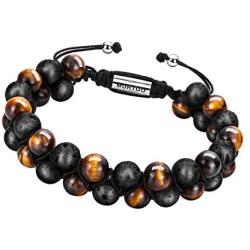 murtoo Essential Oil Bracelet Adjustable, Mens Beads Bracelet Lava Rock Stone Bracelet Perfume Diffuser Bracelet, 7-9 Inches