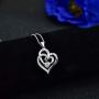Distance Heart Necklace for Women 925 Sterling Sliver Heart Jewelry I Love You to The Moon and Back Necklaces for Mother Girlfriend Wife with Jewelry Gift Box