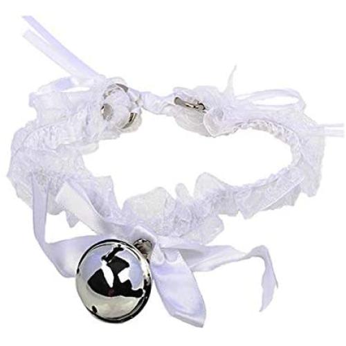 Agaric Lace Bowknot Choker Necklace with Bell Sweet Lovely Collar Necklace for Women Girls Lolita Cosplay Costume Valentines Day Couple Jewelry Gift