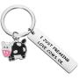 BEKECH Cute Animal Cow Jewelry Cow Lover Gift I Just Freaking Love Cows OK Cow Keychain Cow Gifts for Farmer Cow Owner Farm Gift Cow Mama Gift Fur Mama Gift Crazy Cow Lady Gift