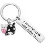 BEKECH Cute Animal Cow Jewelry Cow Lover Gift I Just Freaking Love Cows OK Cow Keychain Cow Gifts for Farmer Cow Owner Farm Gift Cow Mama Gift Fur Mama Gift Crazy Cow Lady Gift