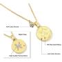 Bijoux et tou 18K Gold Plated Multi Layer Astrology Constellation Horoscope Zodiac Simple Double Side Pendant Necklace 15.5''-21''