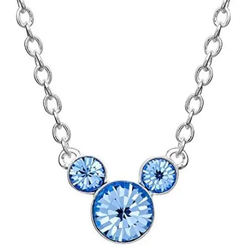 Disney Silver Plate Mickey Mouse Crystal Birthstone Necklace 18'' Disney Silver Plate Mickey Mouse Crystal Birthstone Necklace 18''