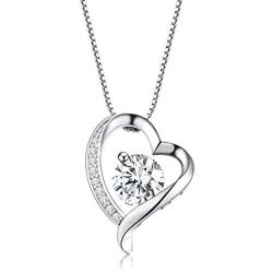 Turantu ♥Gift for Women♥ 925 Sterling Silver Forever Love Heart Pendant Necklace&Earrings Set