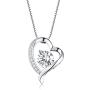 Turantu ♥Gift for Women♥ 925 Sterling Silver Forever Love Heart Pendant Necklace&Earrings Set