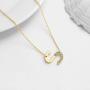 SHERLOVE Gold Initial Necklaces for Women,18k Real Gold Plated Sideways Initial Necklace Diamond Letter Pendant Necklace for Women Girls Personalized Name Necklace Trendy Jewelry