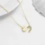 SHERLOVE Gold Initial Necklaces for Women,18k Real Gold Plated Sideways Initial Necklace Diamond Letter Pendant Necklace for Women Girls Personalized Name Necklace Trendy Jewelry