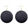 KaFu Dangle Natural Wood Teardrop Geometric Lightweight Drop Circle Earrings Stainless Steel Stud Bohemia Retro Earrings for Women Girls