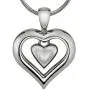 The Eternity Heart Real Rhodium Silver Finish Cremation Jewelry Urn Ashes Pendant Keepsake Memorial Necklace 20” Snake Chain