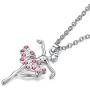 ELOI Little Girl Necklace Light Pink Ballet Recital Gifts Ballerina Dance Necklaces Girls Jewelry 16 inch