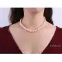JYX 7-8mm Oval Natural White/Pink Freshwater Cultured Pearl Necklace 17'' JYX 7-8mm Oval Natural White/Pink Freshwater Cultured Pearl Necklace 17''