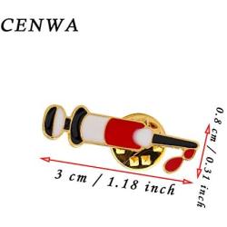 CENWA Medical Syringe Brooch Medical Jewelry Brooch Medical Gift for Nursing Students, Medical Students, Doctors and Surgeons