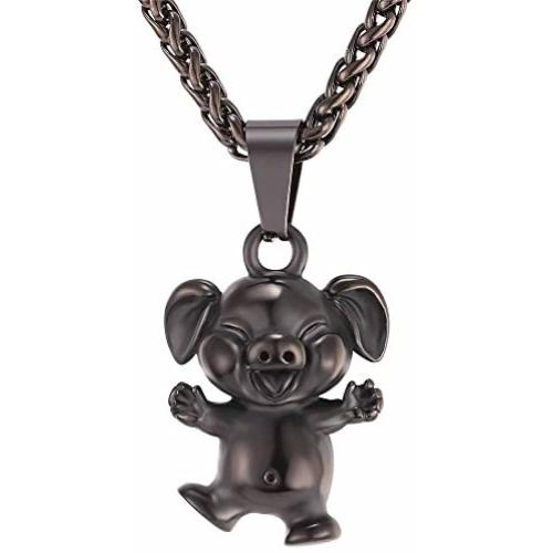 U7 Women Teen Girls Boys Cute Animal Necklace Stainless Steel/18K Gold Plated Pet Series Jewelry Pig/Dachshund/Panda Bear/Horse/Camel/Dolphin/Sheep/Turtle Pendant Necklace with Chain 22 Inch