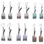 Mountainer 6 Pairs Cute Pearl Milk Tea Dangle Earrings Funny Drop Earrings for Women Girls Valentines Day Gift