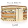 Suyi Leather Wrap Bracelet Multilayer Boho Cuff Bracelet with Magnetic Clasp Handmade Jewelry Gift for Women Her