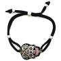 Elosee Sugar Skull Hand Painted Charm Suede Adjustable Bracelet