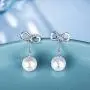 925 Sterling Silver Women Earrings- Beinlove Pearl Infinity Love Dangle Drop Earrings Studs for Women Best Valentines Day Mothers Day Gift
