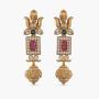 Tarinika Ahaana Gold-Plated Indian Jewelry Set with Long Necklace and Earrings - White Red Green