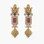 Tarinika Ahaana Gold-Plated Indian Jewelry Set with Long Necklace and Earrings - White Red Green Tarinika Ahaana Gold-Plated Indian Jewelry Set with Long Necklace and Earrings - White Red Green