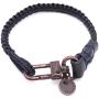 Mens Reversible Hand-Knotted Waxed Cord Bracelet - Navy & Black