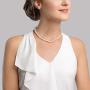 THE PEARL SOURCE 14K Gold 5.0-5.5mm AAAA Quality Round White Freshwater Cultured Pearl Necklace for Women 18'' Princess Length