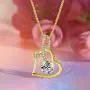 Heart Necklace - 14k Yellow Gold Plated Love Necklace 5A Cubic Zirconia - Heart Pendant Necklace - Jewelry Gifts Necklaces for women