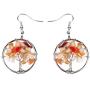 Tree of Life Earrings Natural Tree Dangle Colorful Stone Handcrafted Gemstone Jewelry for Women