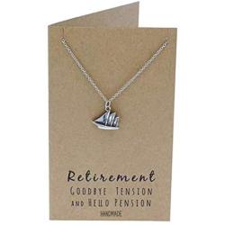 Quan Jewelry Mini Sailboat Pendant Necklace, Happy Retirement Gift for Teachers, Funny Sailing Charm, Beach Boat Sail Inspired, Handmade Inspirational Travel Gifts