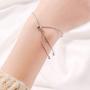 Miss Rabbit Cubic Zirconia Classic Flower Tennis Bracelet for Women with Elegant Box, White Gold Plating Bridal Adjustable Bracelet for Wedding Jewelry Gift