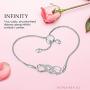 NINAMAID Silver Infinity Endless Love Bracelet for Women Girl Jewelry Gift with Sparking Crystal Bangle Bracelets for Friendship/Sister/Mother/Daughter