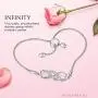 NINAMAID Silver Infinity Endless Love Bracelet for Women Girl Jewelry Gift with Sparking Crystal Bangle Bracelets for Friendship/Sister/Mother/Daughter